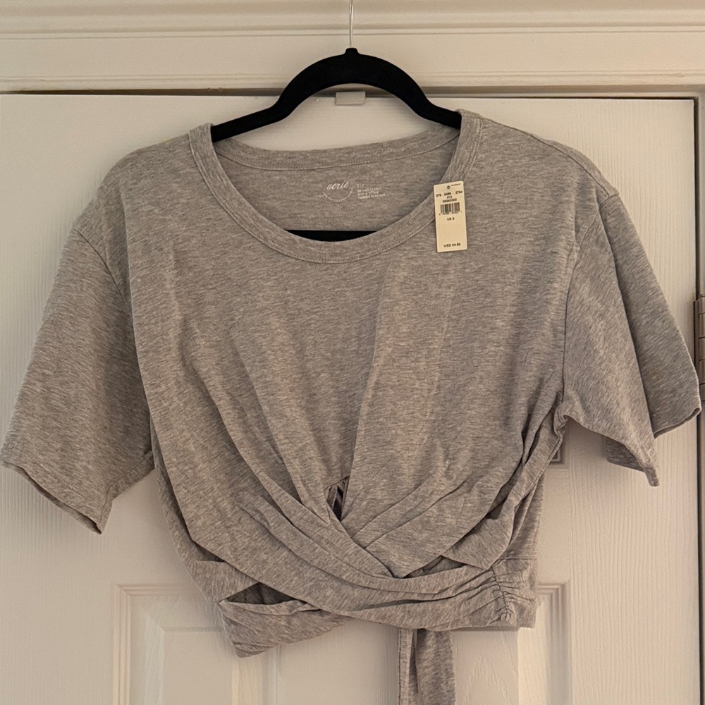 Aerie Women's Gray Twist-Front Top